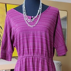 Magenta dress sprinkled with silver!